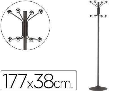 Perchero Metalico 606 Gris -Pie -8 Colgadores