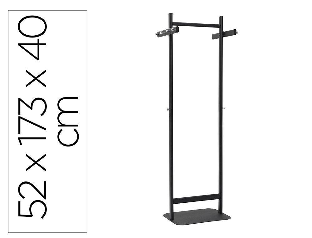 Perchero metalico maul salsa 8 colgadores color negro 520x1730x400 mm