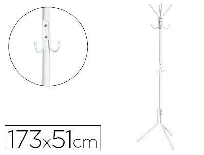 Perchero metalico q-connect blanco 8 colgadores 173x51 cm