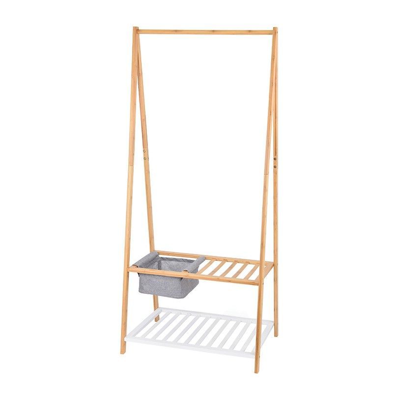 Perchero multiuso Bambú Colgador Bambu C/Repisa 70X45X160 Cm.