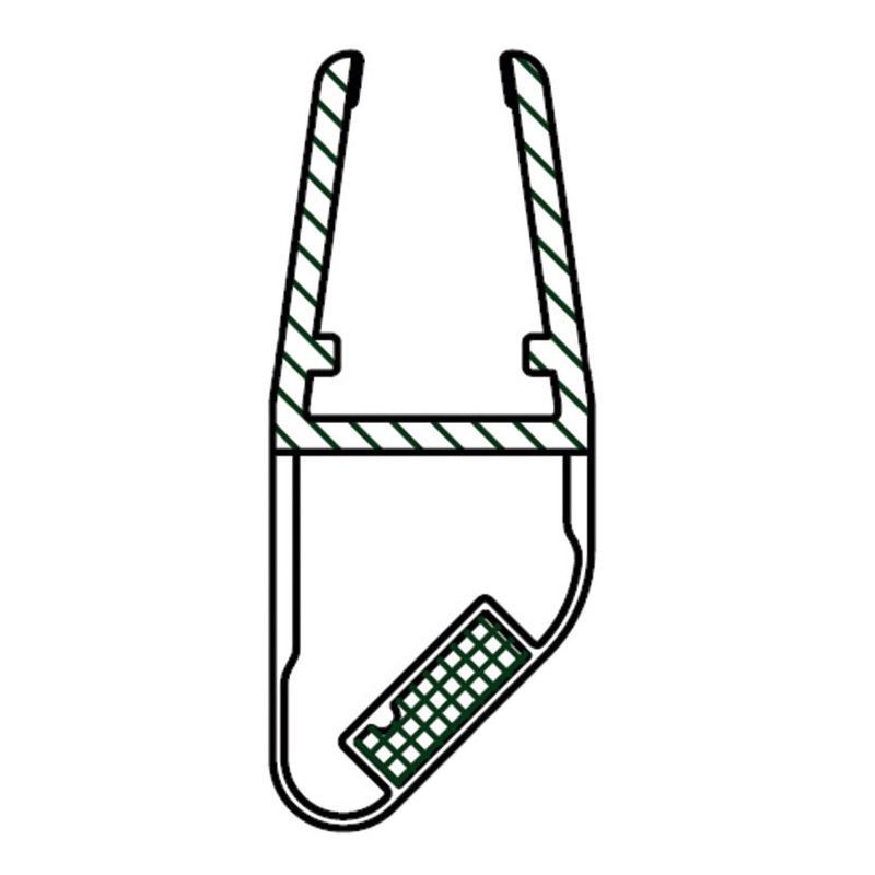 Perfil recambio para mampara. Perfil 2 Metros Magnético 45º S/N 6/8Mm