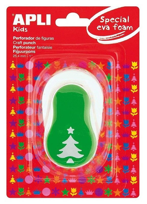Perforadora papel y goma EVA árbol Navidad 25,4 mm