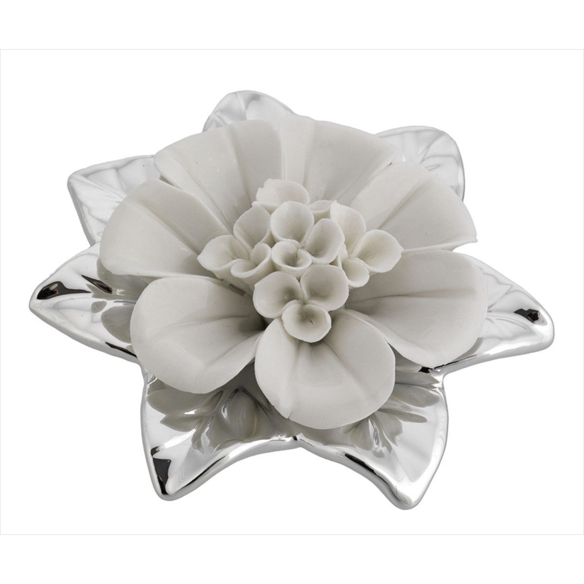 Perfumador latón 10cm 1821-03B Flor Gerbera Beige Bicolor Plateada