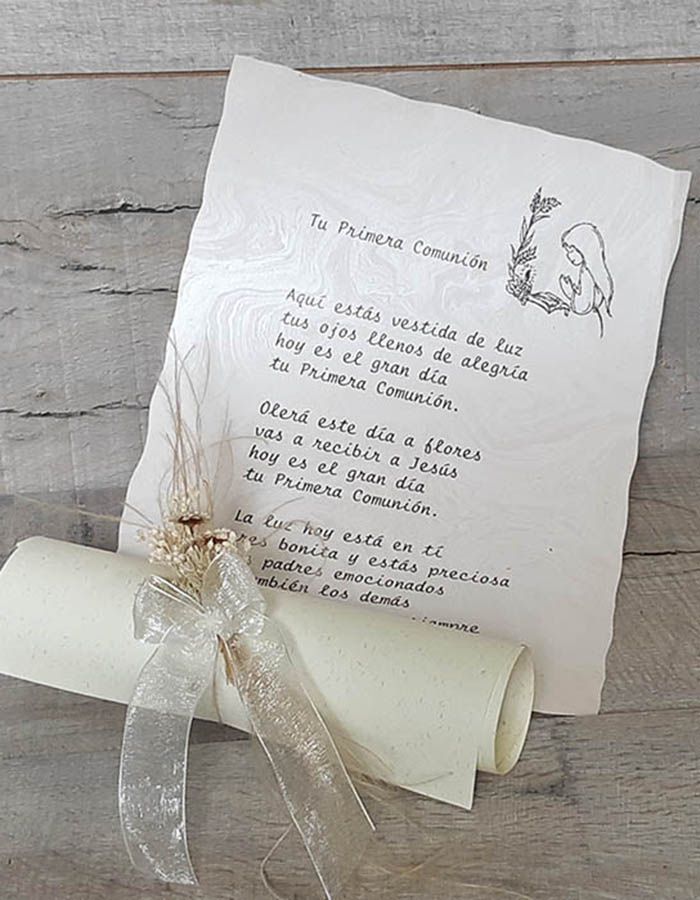 Pergamino con Poema y Flor Sandra