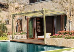 Pergola Adosa de madera Maciza NARBONA con tratamiento Autoclave A4 + tornilleria