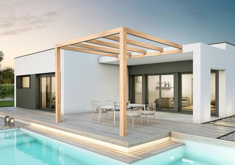 Pergola Adosada Madera Laminada BURGOS GL24H + tornilleria INCLUIDA
