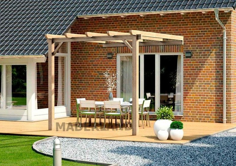 Pergola Adosada Madera Laminada CADIZ GL24H + tornilleria INCLUIDA referencia