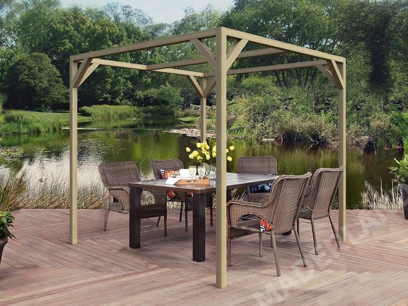 Pérgola autoportante de madera maciza Vigo