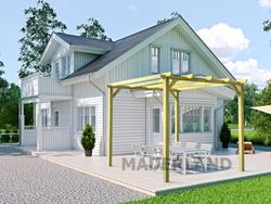 Pergola de madera Maciza BARCELONA con tratamiento Autoclave A4 + Tornilleria INCLUIDA