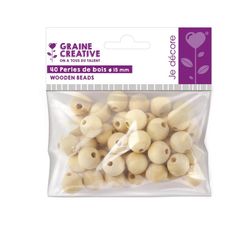 Perlas de madera Bolsa 40 unidades Ø 15mm