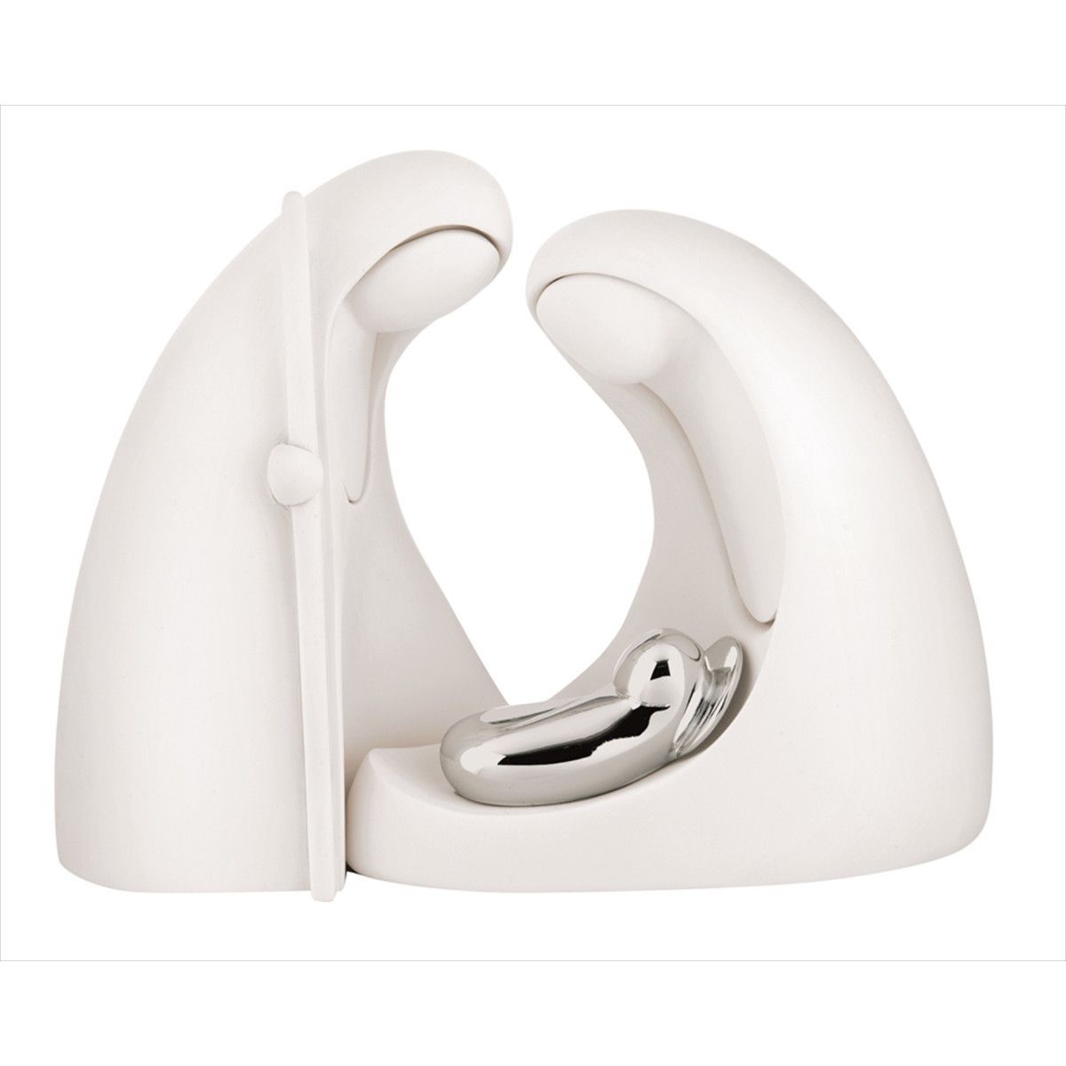 Pesebre Navidad Cerámica 21x17cm NT82/2B Dos Piezas Blanco