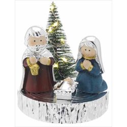 Pesebre Navidad Cerámica N8590-02AR Tronco Plateado