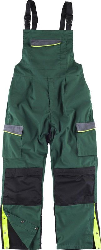 Peto linea 5 combinado en 3 colores con vivos reflectantes Verde Gris Oscuro Negro