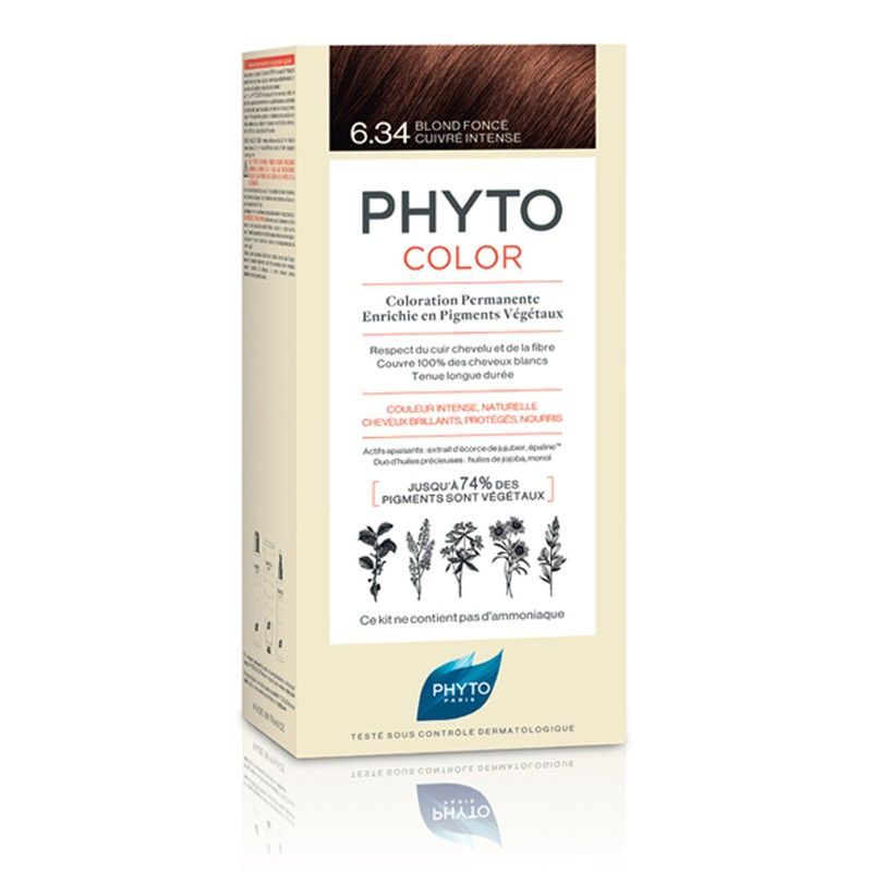 Phyto Color Tinte Vegetal 6.34 Rubio Oscuro Cobrizo