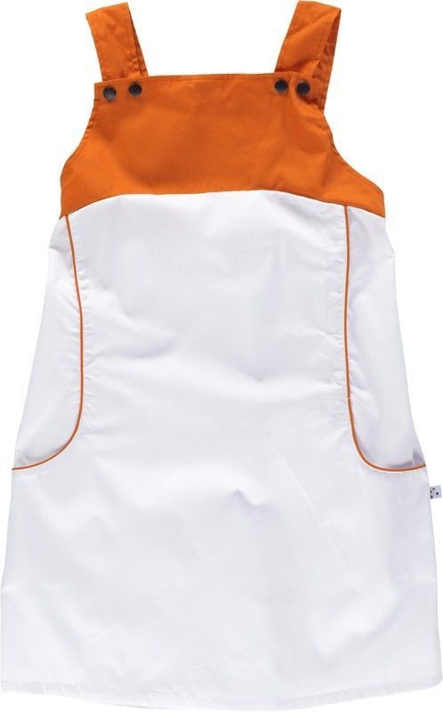 Pichi bicolor con cierre de corchetes Blanco Naranja