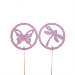 PICK MARIPOSA / LIBEL. AMARILLA Ø 10 X 50CM. (10U)