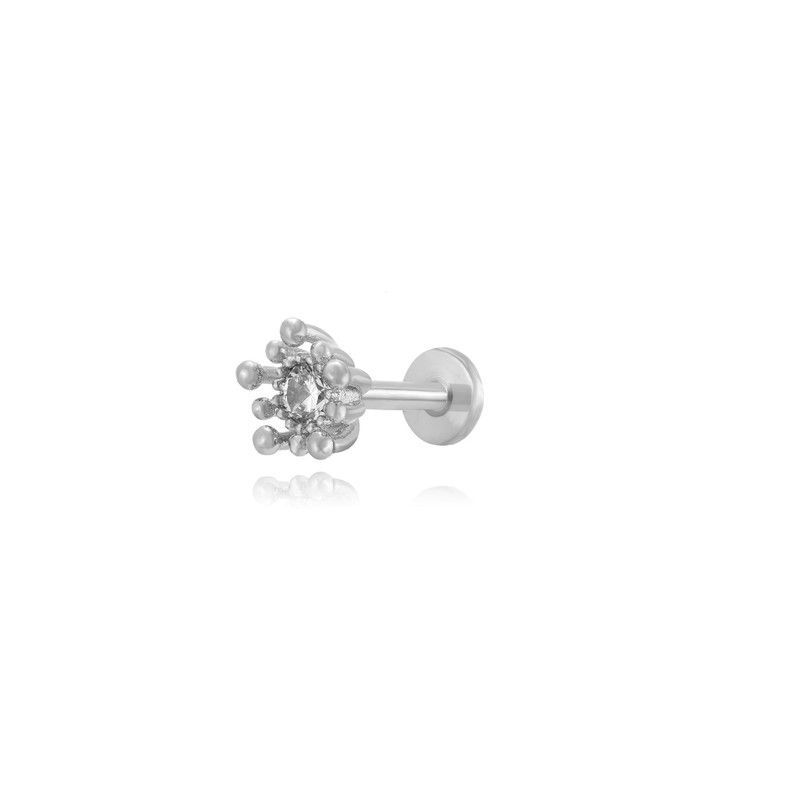 Piercing Acero 5mm PZA0021RH Flor Con Circonita
