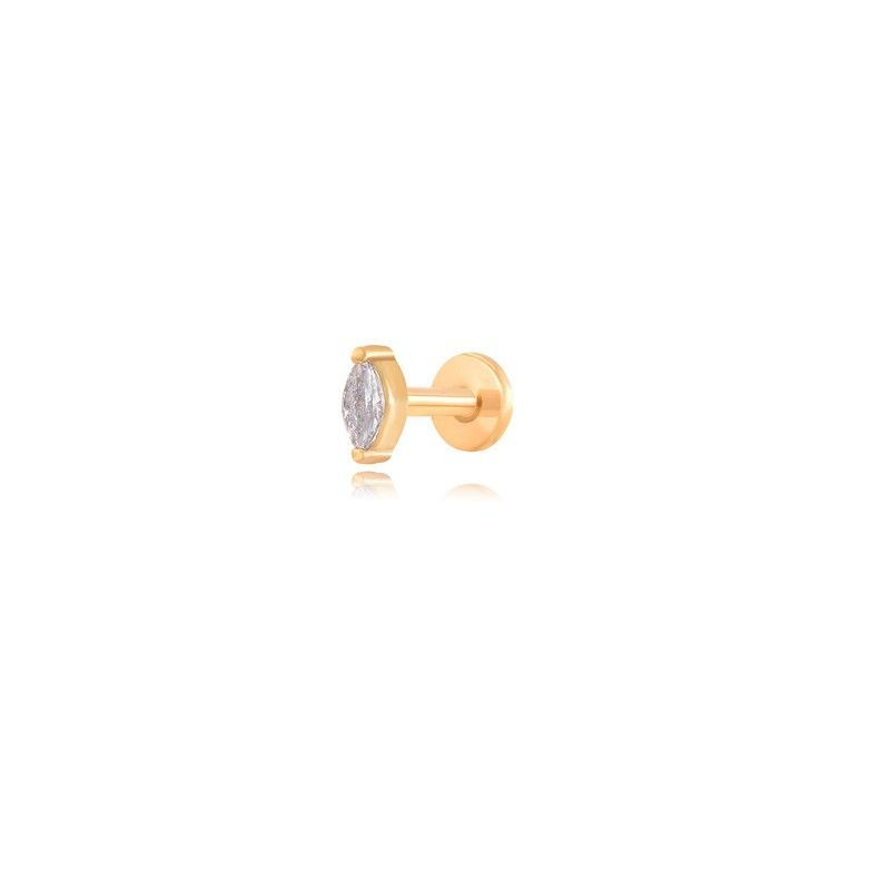 Piercing Acero Dorado 5x2mm PZA0001DO Marquise Circonita