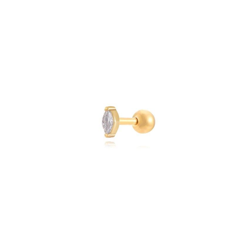Piercing Acero Dorado 5x2mm PZA0015DOCZ Marquise Circonita