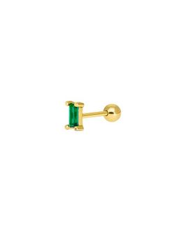 Piercing Marea Mujer Plata Circonita Verde Oro 18kts D02010/AG Dorado