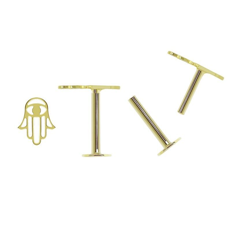 Piercing Nariz Oro 18kts Mano Fatima 5,5X4,5mm Cierre Plano 8x3,5mm 0202017