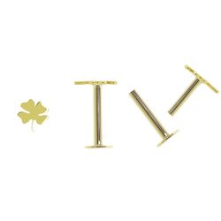 Piercing Nariz Oro 18kts Trebol 4X3,5mm Cierre Plano 8x3,5mm 0202018