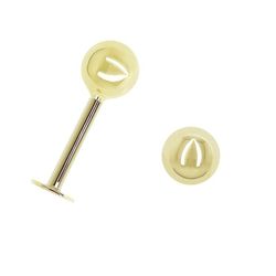 Piercing Oro 18 kts Bola 3.5 mm. Cierre Plano. Alto 10.5 mm Aprox. 0208790.