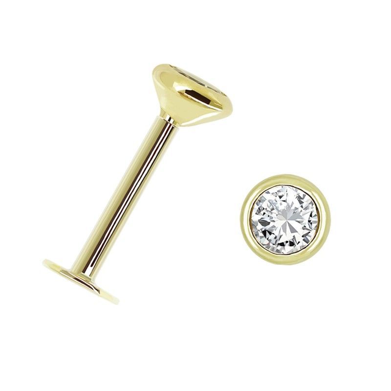 Piercing Oro 18 kts Circonita Con Bocel 3,5 mm. Cierre Plano. Alto 9 mm 0208089