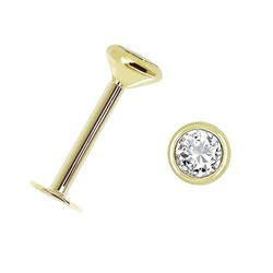 Piercing Oro 18 kts Circonita Con Bocel 3,5 mm. Cierre Plano. Alto 9 mm 0208089