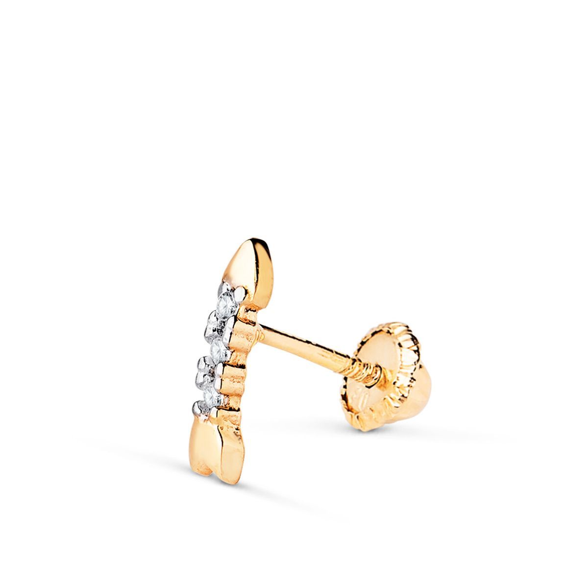 Piercing Oro 18Kts 21464 Bicolor Flecha Circonitas