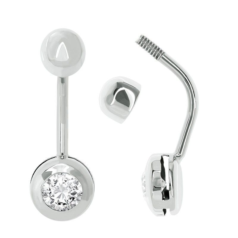 Piercing Oro Blanco 18kts Redondo 6.5mm Circonitas 0204643