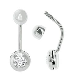 Piercing Oro Blanco 18kts Redondo 6.5mm Circonitas 0204643