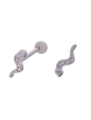 Piercing Plata Mujer PTR 13 Serpiente Circonitas