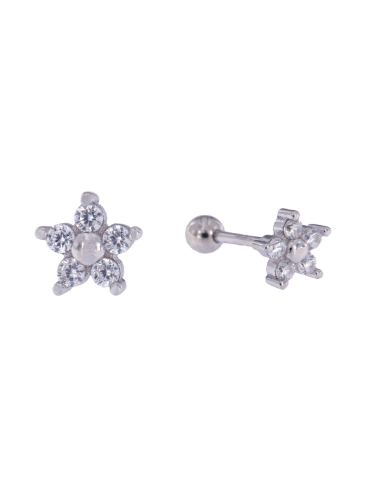 Piercing Plata Mujer PTR 22 Flor Circonitas