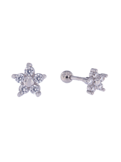 Piercing Plata Mujer PTR 22 Flor Circonitas
