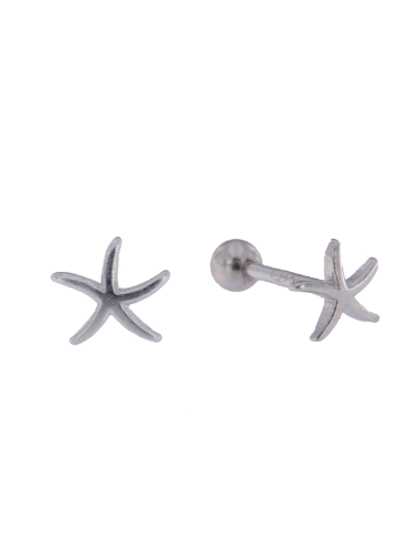Piercing Plata Mujer PTR 23 Estrella Mar En Brillo