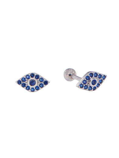 Piercing Plata Mujer PTR 30 Ojo Turco Circonitas Azules