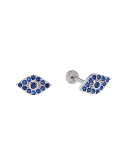Piercing Plata Mujer PTR 30 Ojo Turco Circonitas Azules