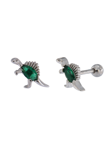 Piercing Plata Mujer PTR 39/V Dinosaurio Circonita Verde