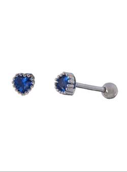 Piercing Plata Mujer PTR 43/Z Corazón Circonita Azul
