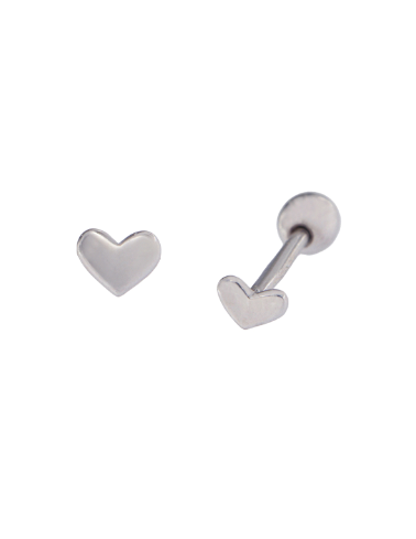 Piercing Plata Mujer PTR 5 Corazón En Brillo