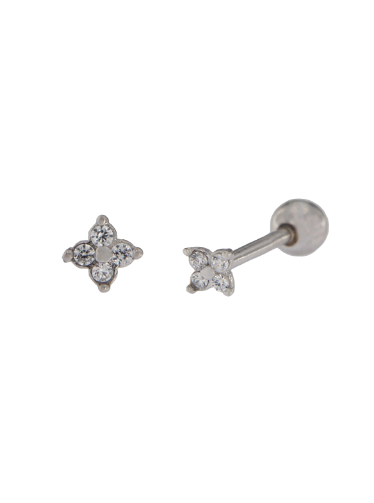 Piercing Plata Mujer PTR 8 Circonitas