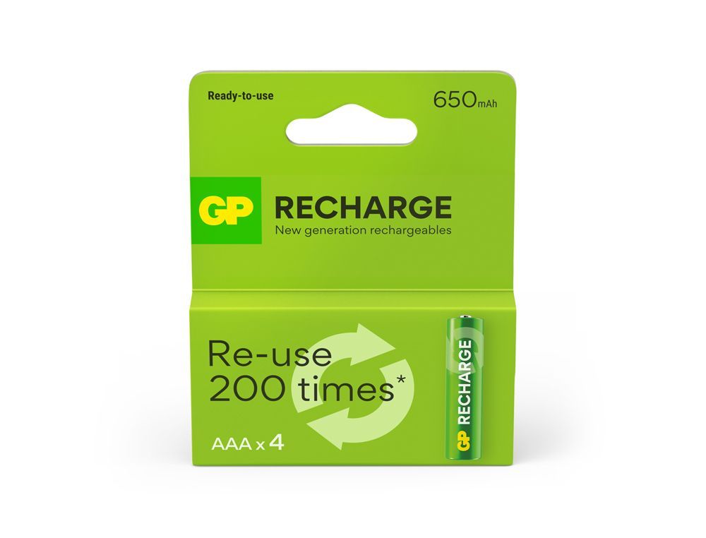 Pila gp recargable aaa 650 mah blister de 4 unidades