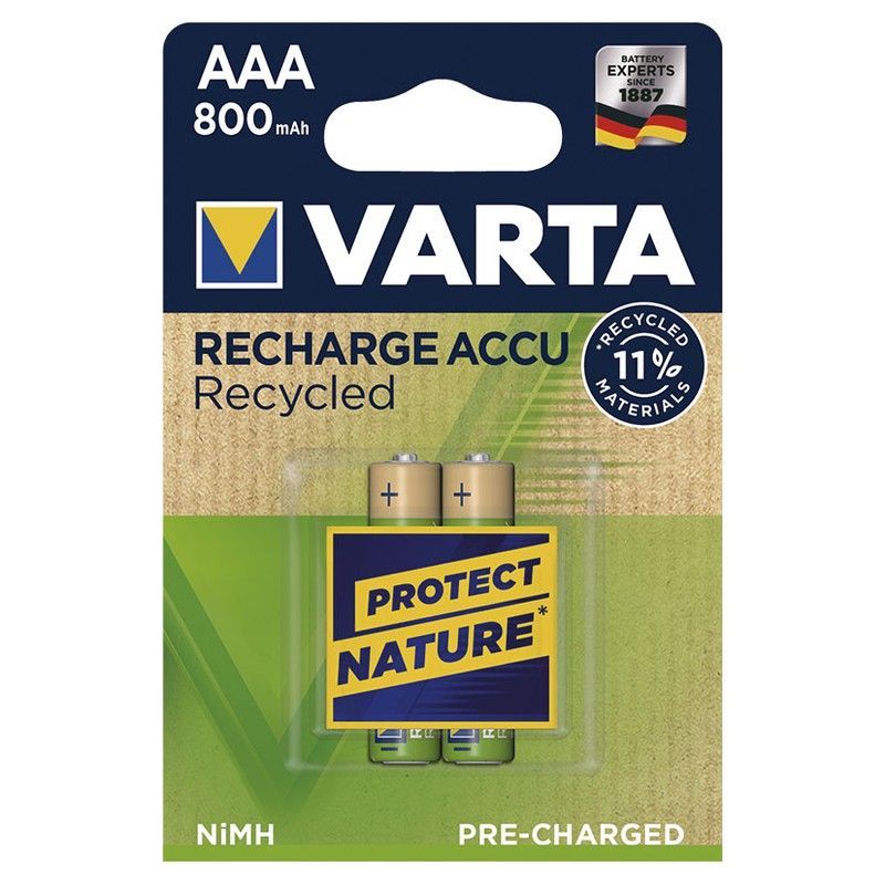 Pila recargable VARTA. Bl.2 Pilas Rec. Aaa 800 Mah Ready To Use