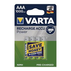 Pila recargable VARTA. Bl.4 Pilas Rec.Aaa 1000 Mah Ready To Use