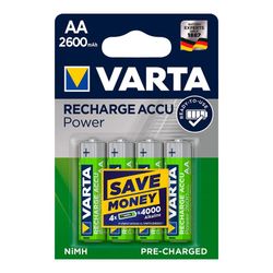 Pila varta recargable accu power aa lr06 2600mah pack 4uni