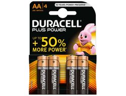 Pilas alcalinas equivalencia AA LR6 Duracell (4 unidades)