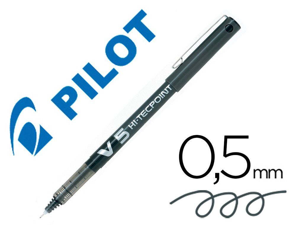PILOT Roller V5 Negro Tinta liquida BX-V5-B Diámetro de bola: 0,5 mm