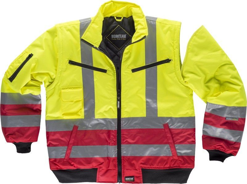 Piloto combinada alta visibilidad Rojo Amarillo