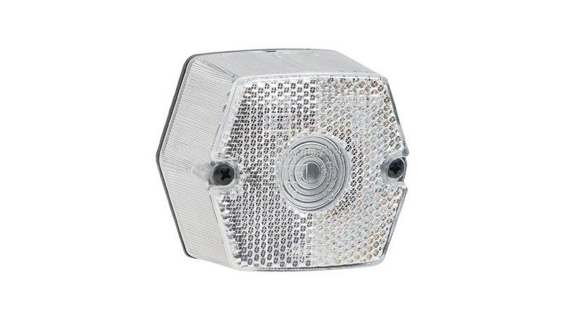 Piloto delantera luz galibo blanca con catadioptrico base plana Rinder